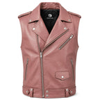 Men's Handmade Cowhide Leather Vest | Classic Biker Vest | Gothic Rocker Sleeveless Jacket