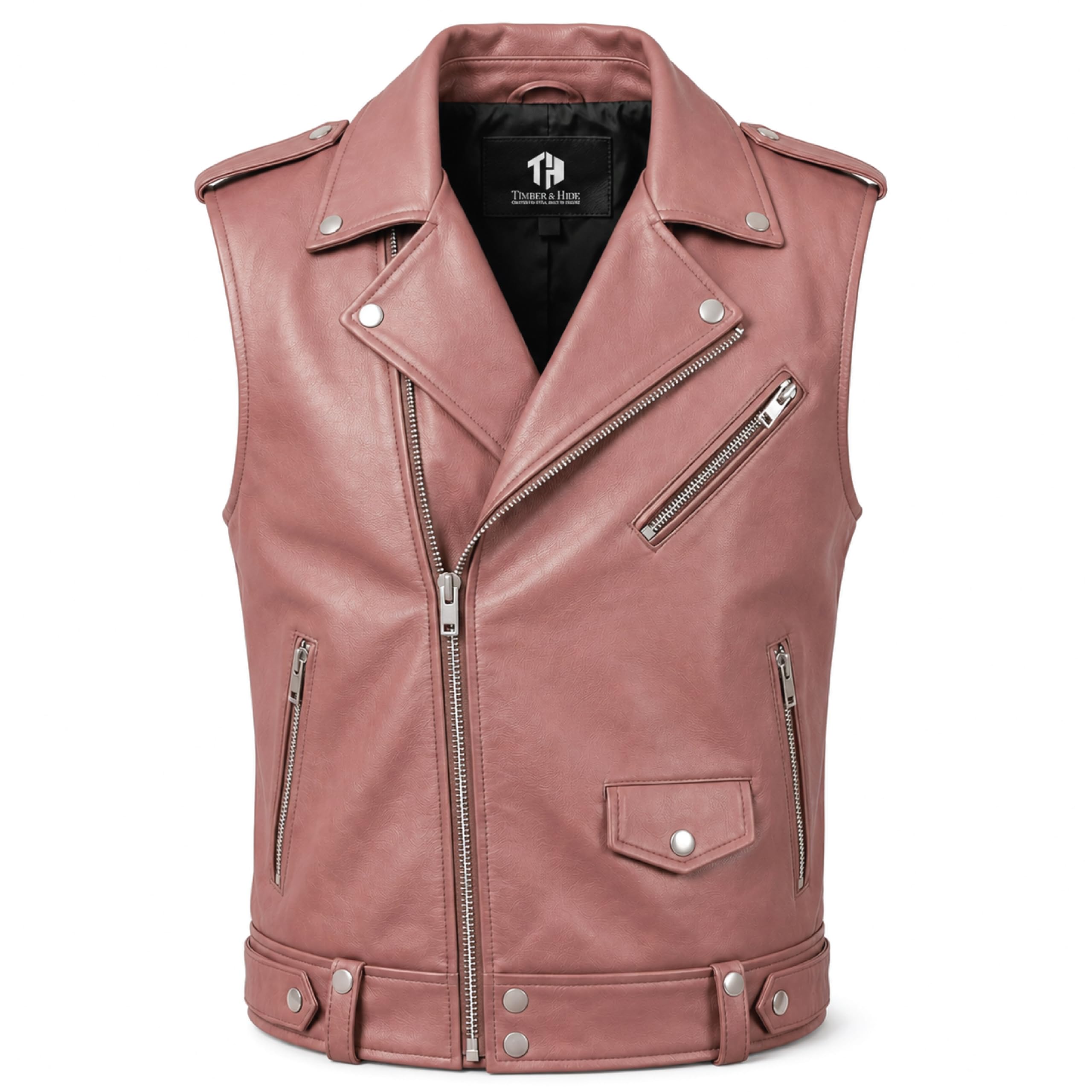 Men's Handmade Cowhide Leather Vest | Classic Biker Vest | Gothic Rocker Sleeveless Jacket