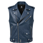 Men's Handmade Cowhide Leather Vest | Classic Biker Vest | Gothic Rocker Sleeveless Jacket