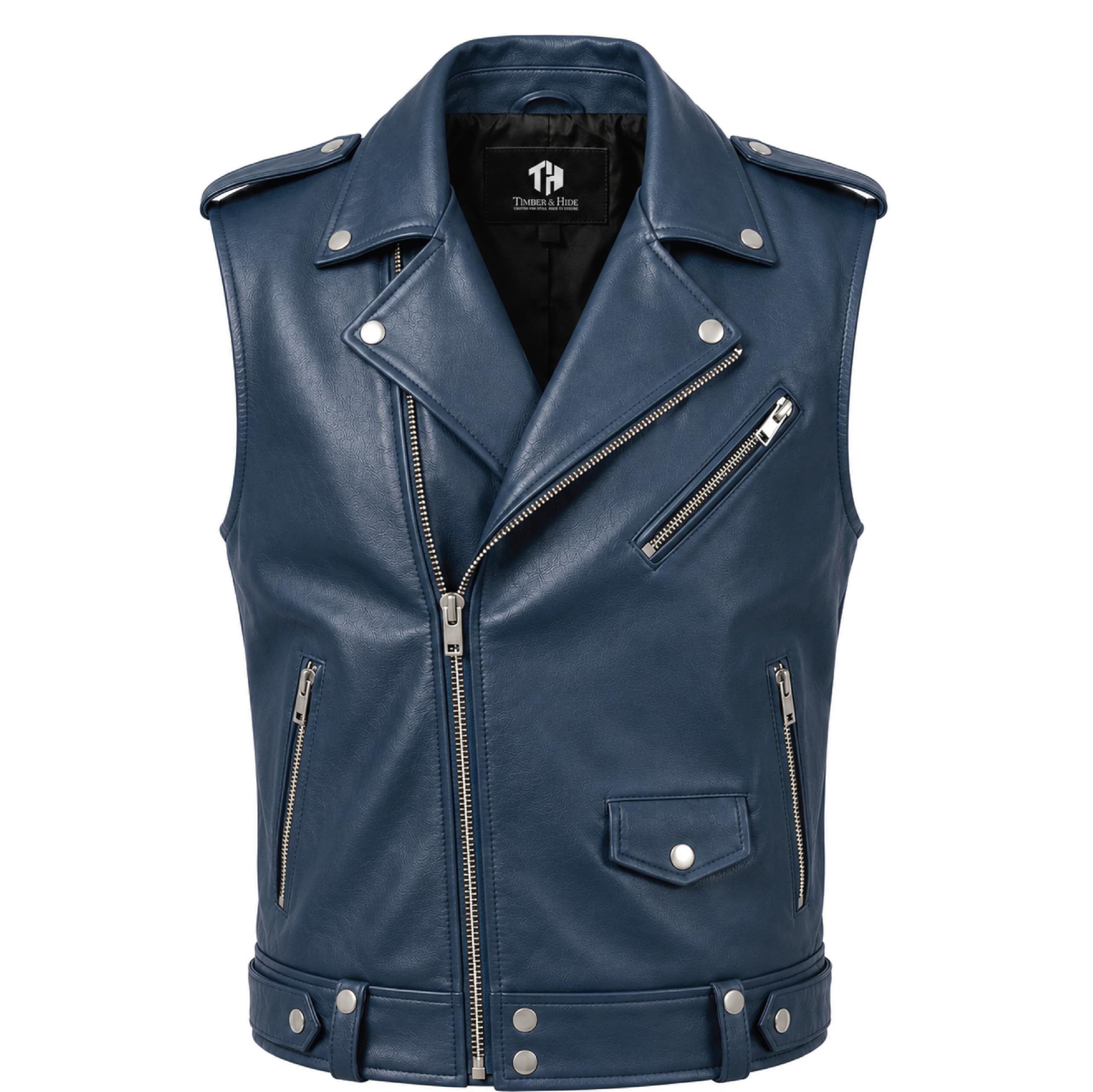 Men's Handmade Cowhide Leather Vest | Classic Biker Vest | Gothic Rocker Sleeveless Jacket