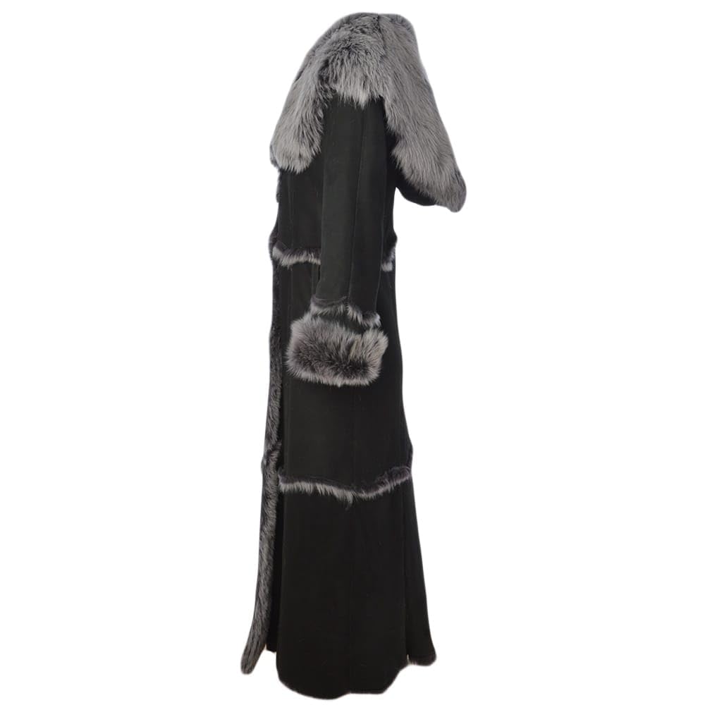 Women’s Long Sheepskin Coat – Tan Shearling Coat Women