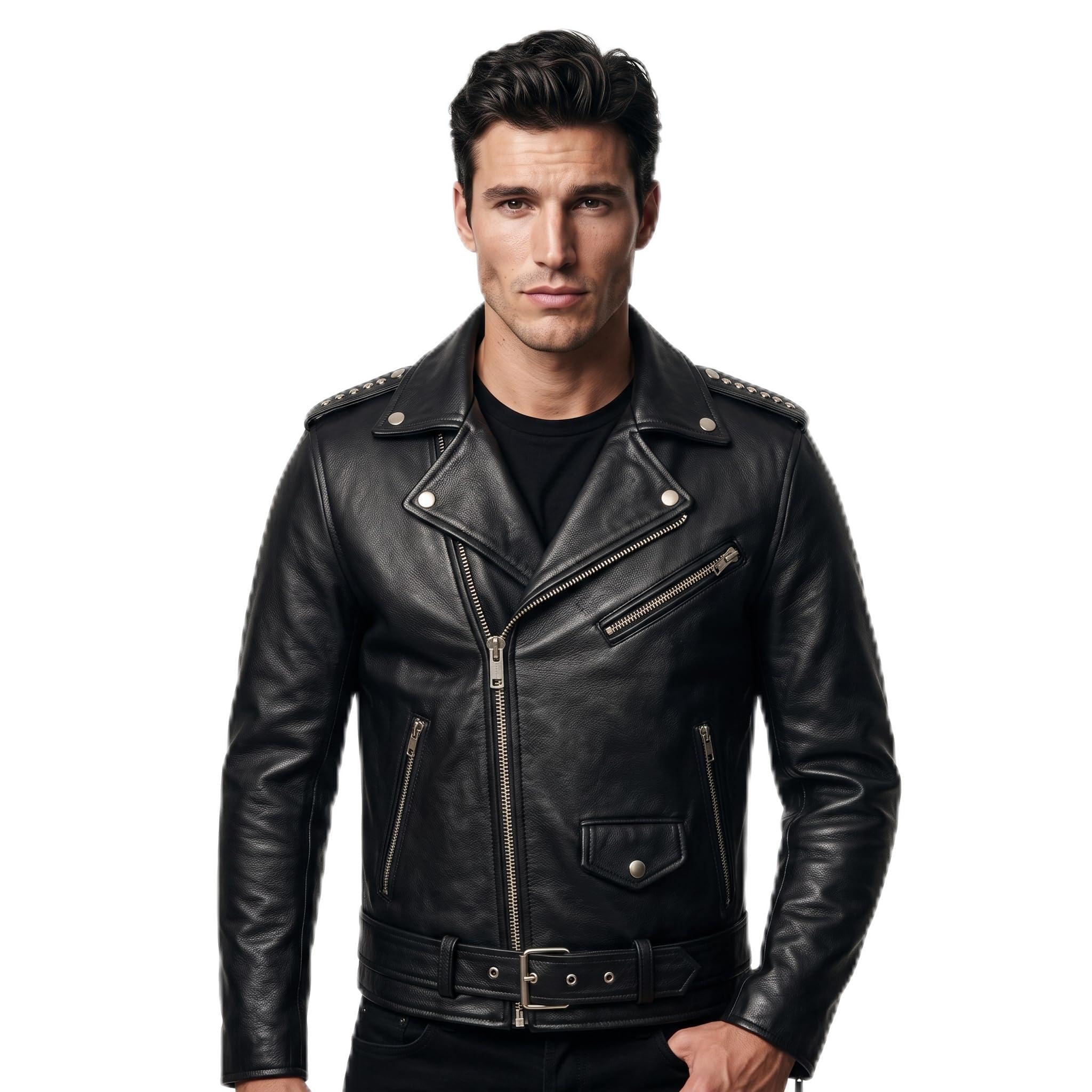 Men's Motorhead Rock Band Leather Biker Jacket | Heavy Metal Rock Style Concert Outfit