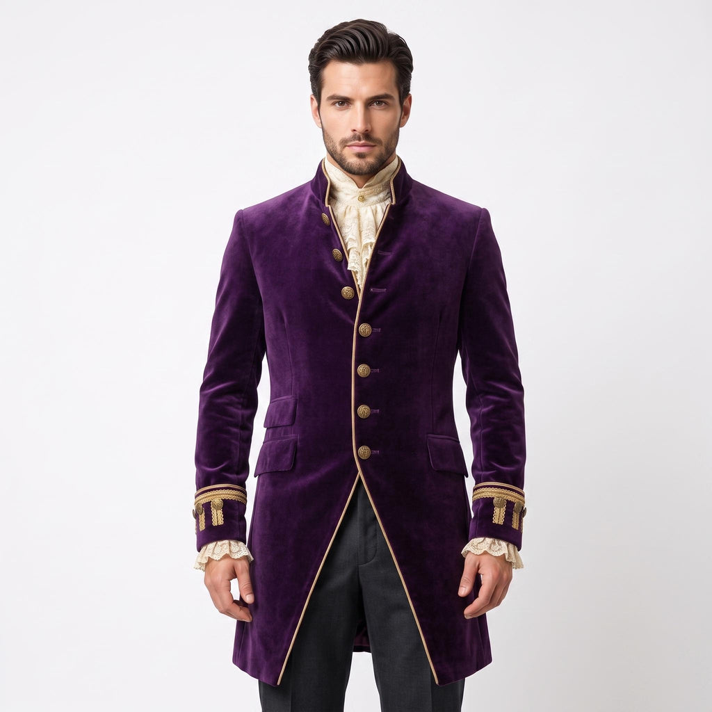 Deep Purple Velvet Victorian Tailcoat | Men's Steampunk Gothic Prince Costume Jacket