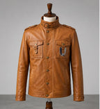 Attack on Titan Survey Corps Leather Jacket | Man's Military Scout Cosplay Coat