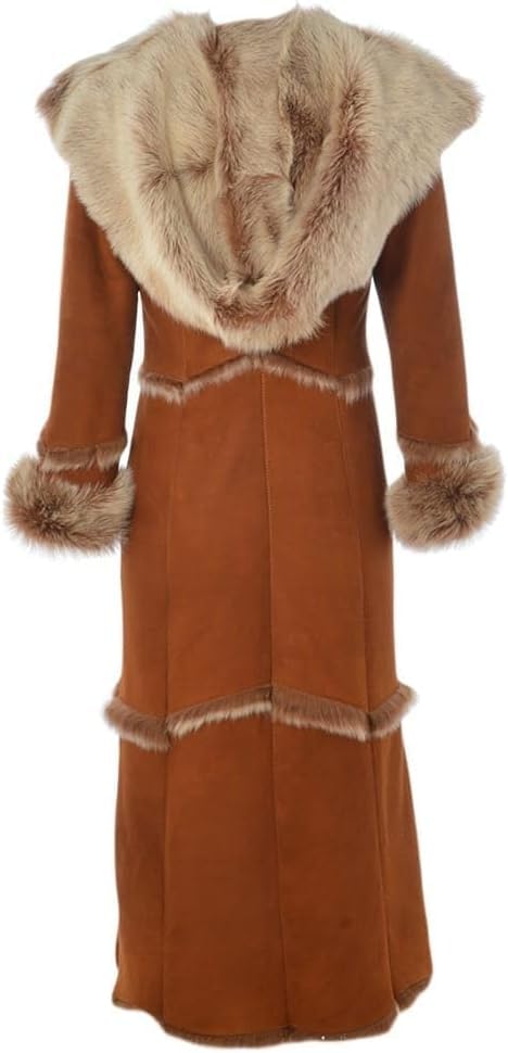 Timber AND Hide Women’s Sheepskin Long Suede Trench Coat | long trench coat for women | shearling trenchcoat | trench coat women