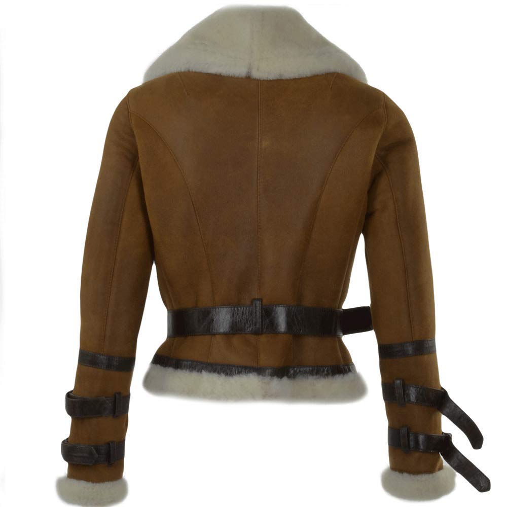 Women's Fitted Sheepskin Aviator Flying Jacket | Leather Slim fit Aviator pilot jacket
