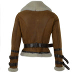Women's Fitted Sheepskin Aviator Flying Jacket | Leather Slim fit Aviator pilot jacket