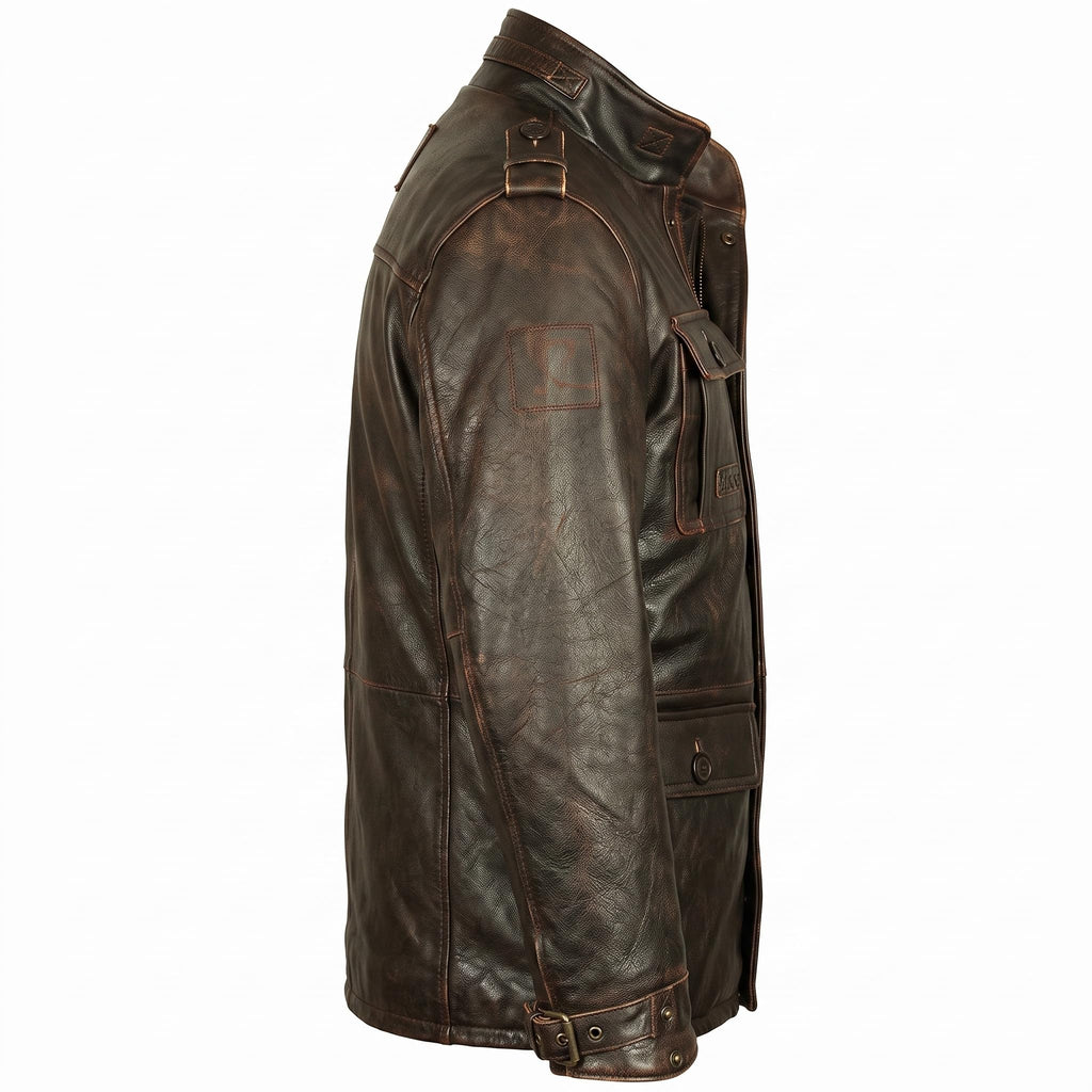 Timber AND Hide Vintage Field Leather Jacket Military Inspired –Bomber Leather Jackets for Men