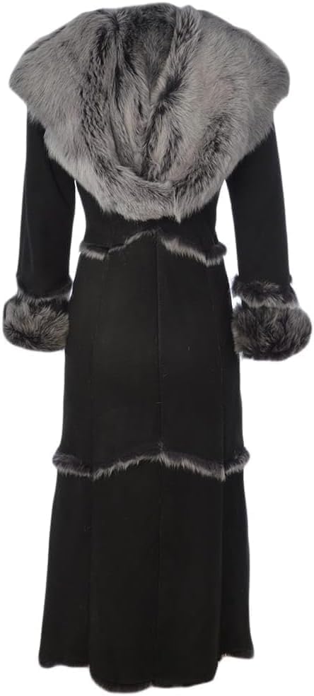 Timber AND Hide Women’s Sheepskin Long Suede Trench Coat | long trench coat for women | shearling trenchcoat | trench coat women