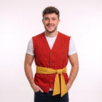 One Piece Luffy Red Cotton Vest | Men's  Pirate Inspired Anime Cosplay Jacket