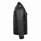 Man's Handmade Studded Leather Biker Jacket | Punk Rock Gothic Patchwork | Halloween Costume