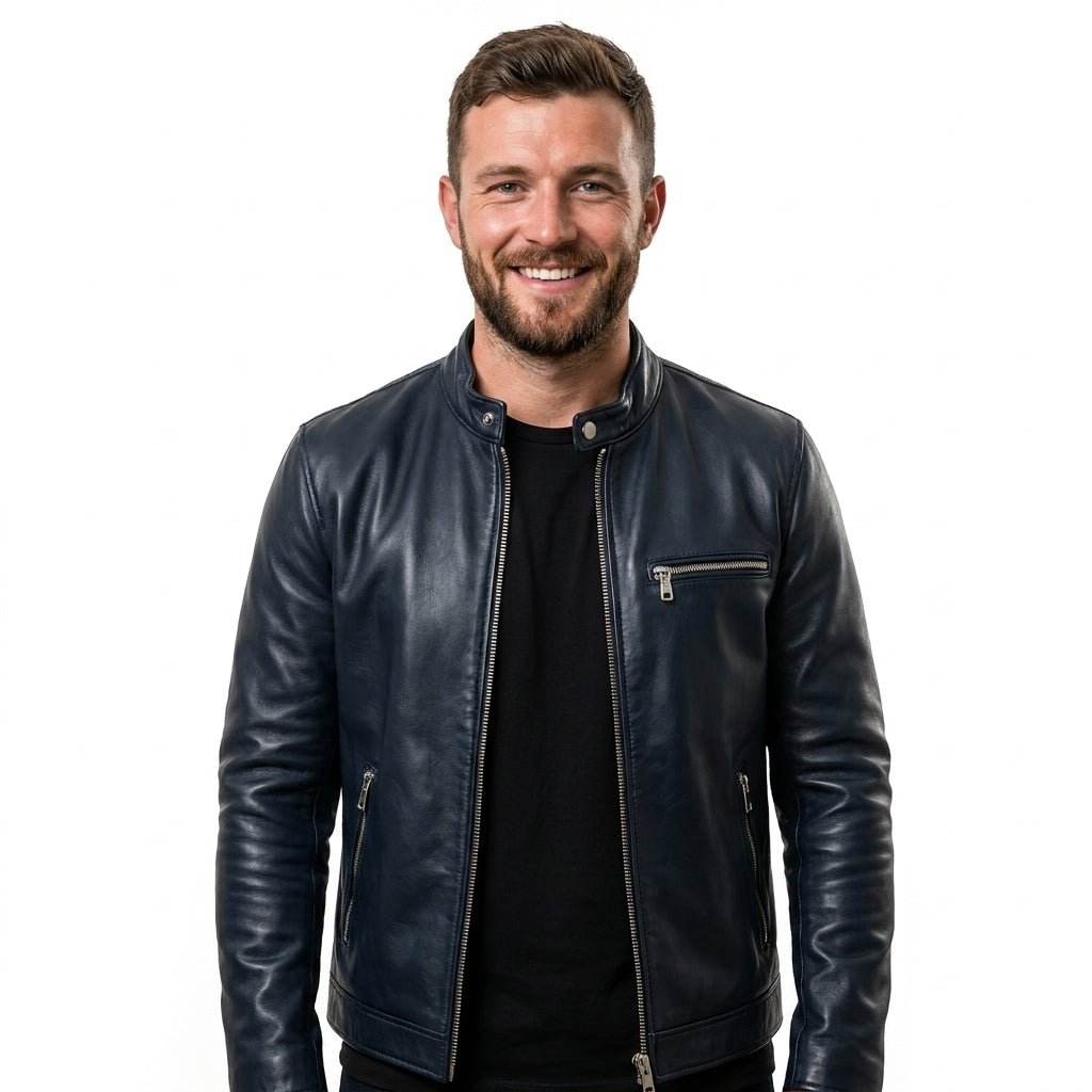Elijah Black Leather Jacket - Men Leather Jacket Black - Timber AND Hide