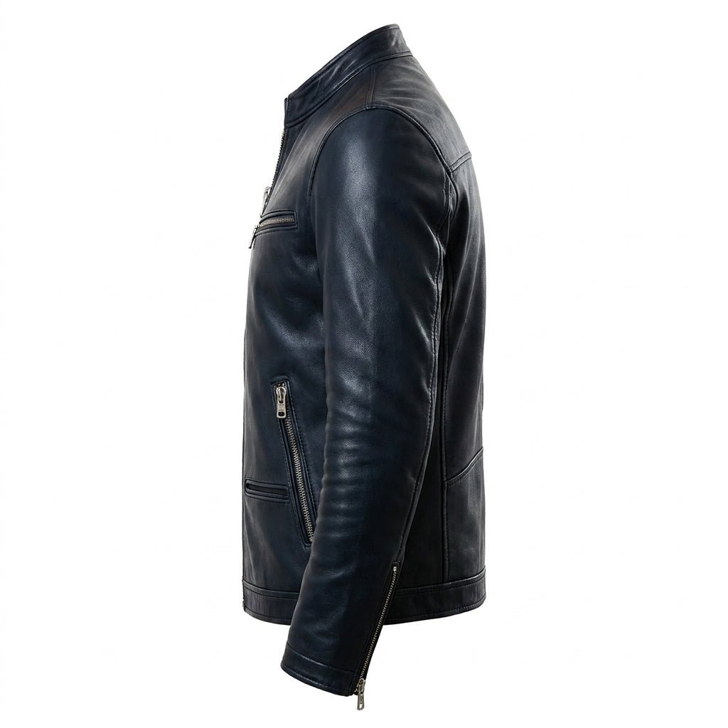 Elijah Black Leather Jacket - Men Leather Jacket Black - Timber AND Hide
