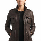Evelyn Leather Brown Jacket – Women’s Leather Jacket in Brown - Timber AND Hide
