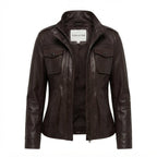 Evelyn Leather Brown Jacket – Women’s Leather Jacket in Brown - Timber AND Hide