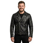 Ezra Black Leather Jacket - Men Leather Jacket Black - Timber AND Hide