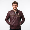 Men's Star-Lord Inspired Maroon Leather Jacket | Galactic Hero Cosplay Coat