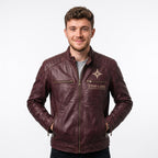 Men's Star-Lord Inspired Maroon Leather Jacket | Galactic Hero Cosplay Coat