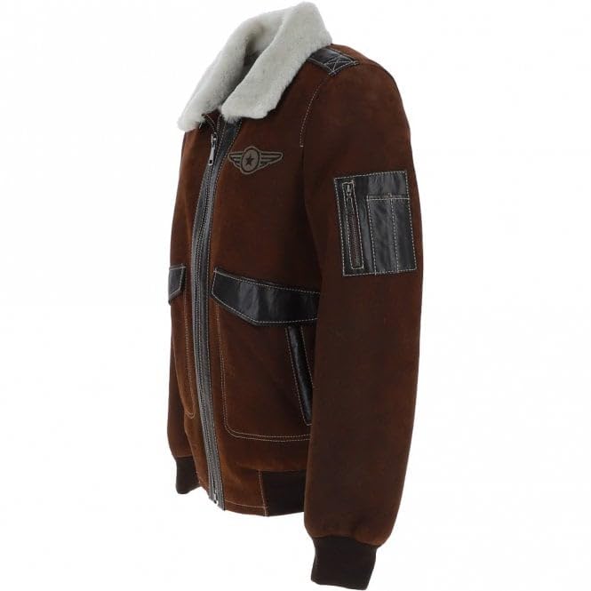 Men's Premium Leather Aviator Jacket with Detachable Collar