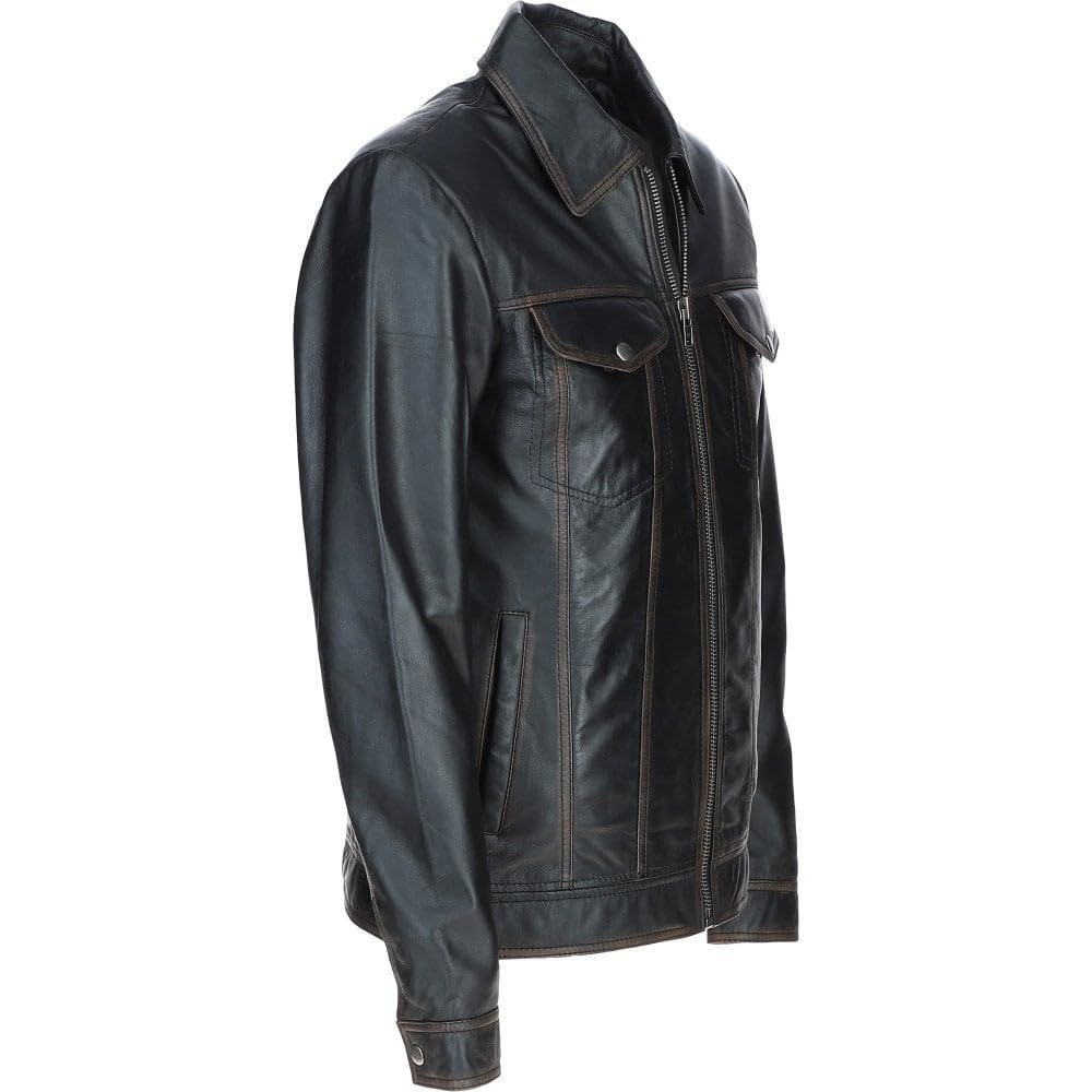 Men's Vintage Leather Bomber Jacket