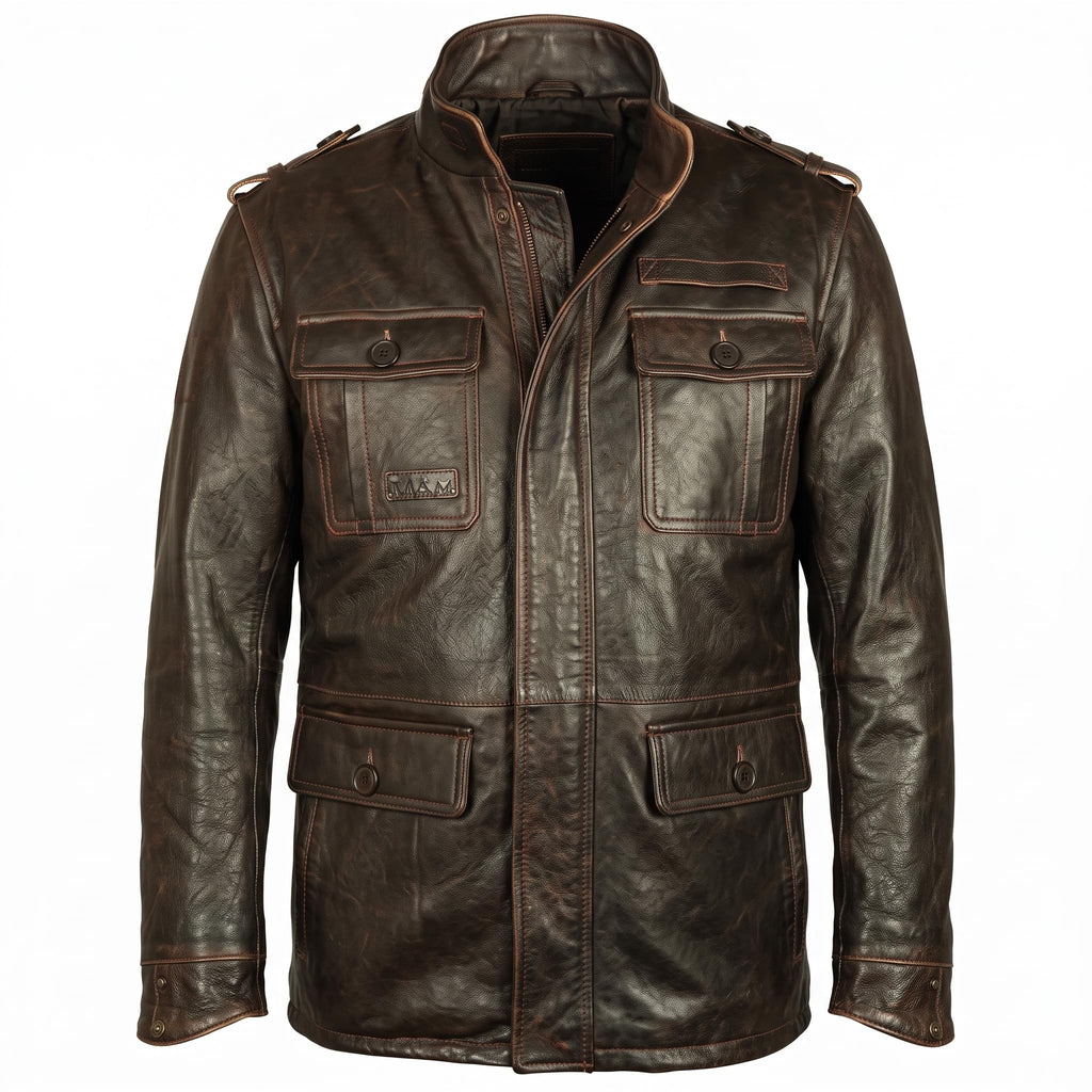 Timber AND Hide Vintage Field Leather Jacket Military Inspired –Bomber Leather Jackets for Men