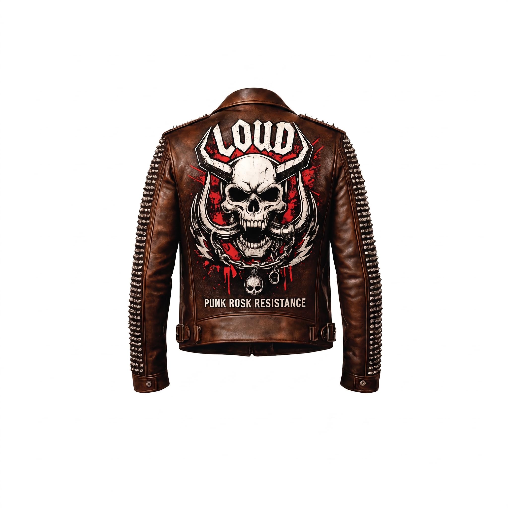 Men's Handmade Studded Leather Biker Jacket | Punk Rock Gothic Patchwork | Halloween Costume