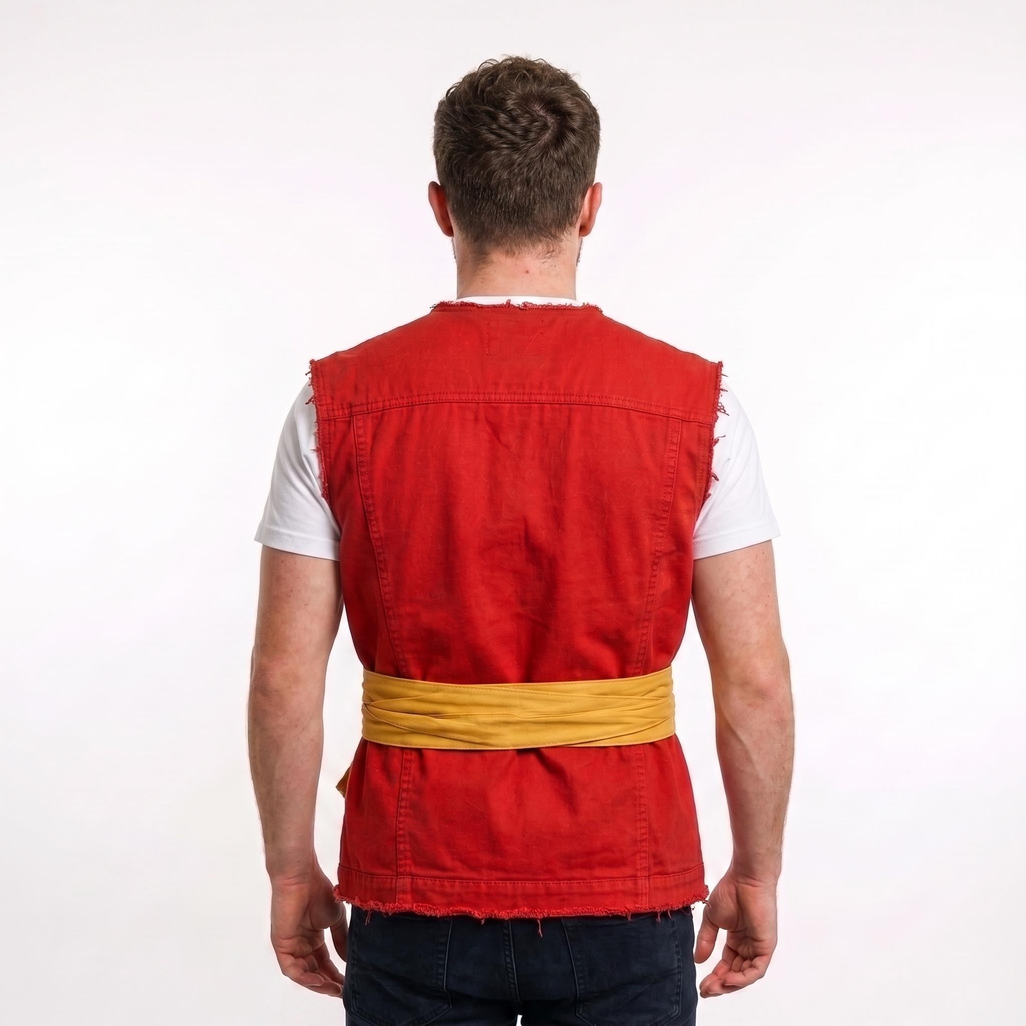 One Piece Luffy Red Cotton Vest | Men's  Pirate Inspired Anime Cosplay Jacket