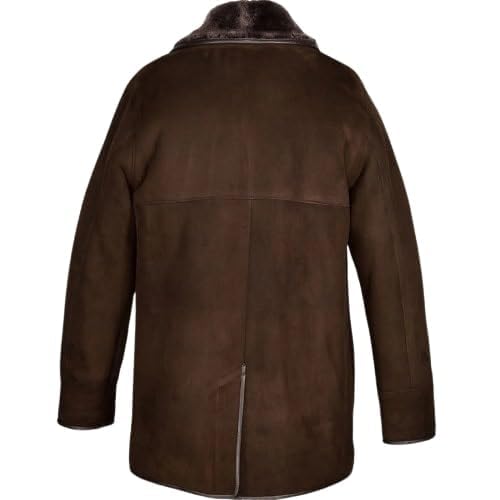 Men’s Edward Suede Sheepskin Coat – Luxury Suede Shearling Jacket by