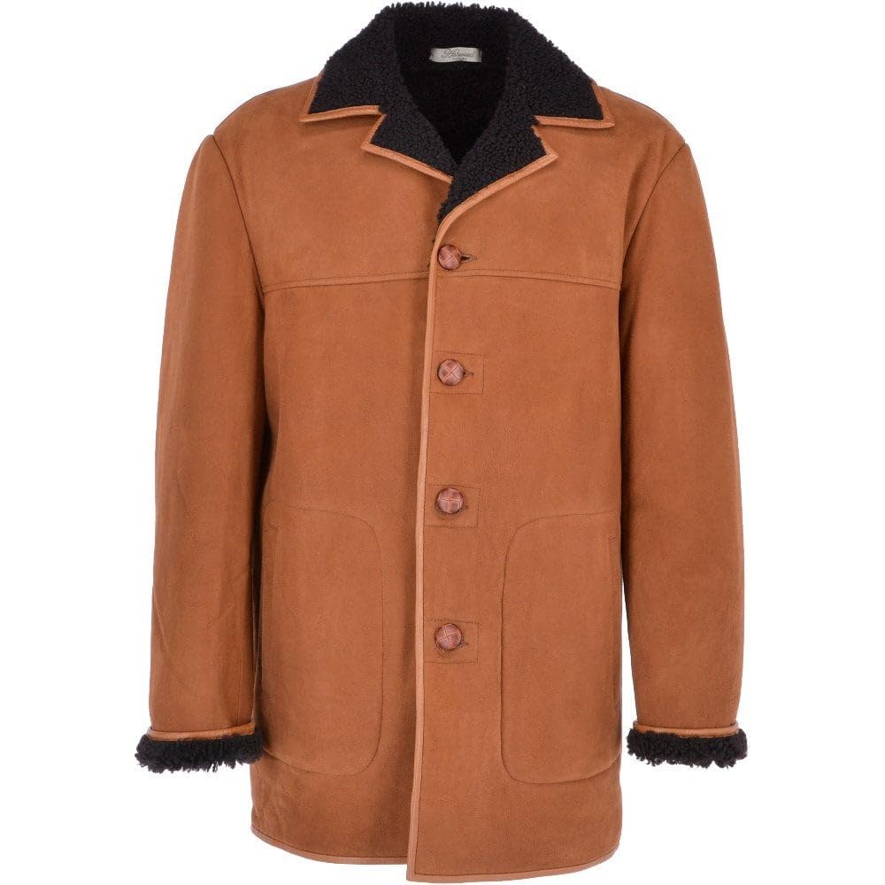 Men's Classic Sheepskin Coat Whisky/black