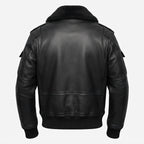 Flight Bomber Black Leather Jacket – Men Bomber Leather Jacket - Timber AND Hide