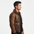 Flight Bomber Jacket – Aviator Flight Bomber Leather Jacket Distressed Brown - Timber AND Hide