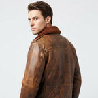 Flight Bomber Jacket – Aviator Flight Bomber Leather Jacket Distressed Brown - Timber AND Hide