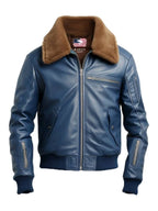 Flight Bomber Leather Jacket – Men Bomber Leather Jacket