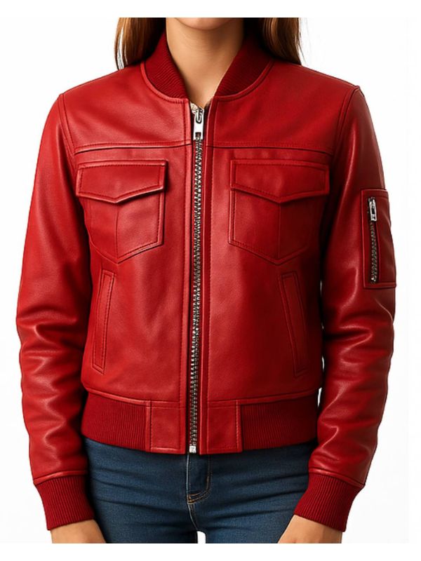 Freya Women’s Red Leather Jacket