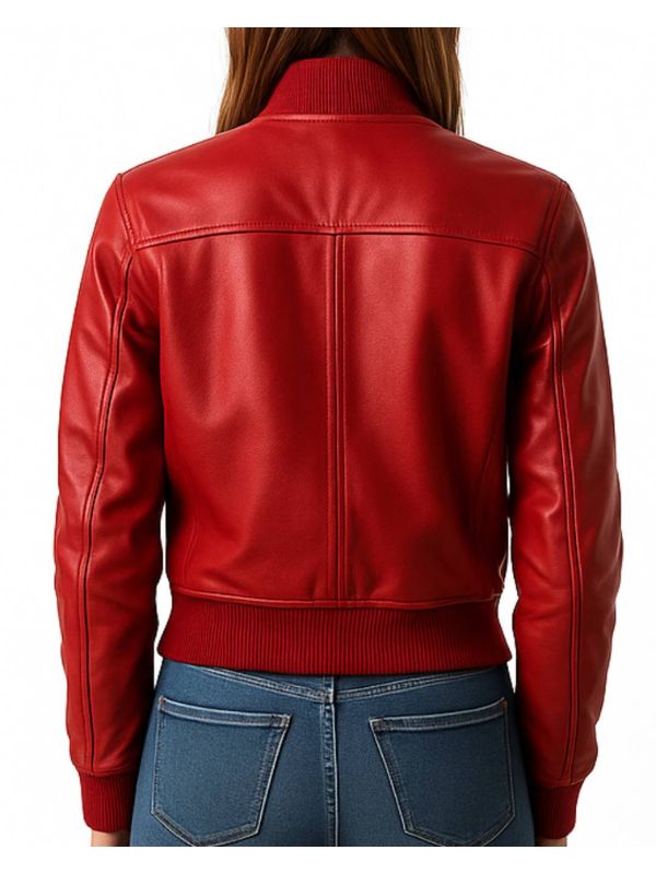 Freya Women’s Red Leather Jacket