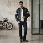 Ghost Rider Inspired motorcycle jacket with skull back | brown leather biker jacket - Timber AND Hide