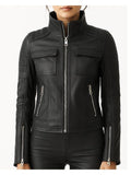 Grace Leather Black Jacket - Women Leather Jacket Black