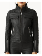 Grace Leather Black Jacket - Women Leather Jacket Black