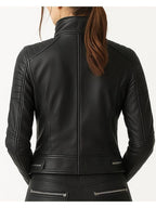 Grace Leather Black Jacket - Women Leather Jacket Black