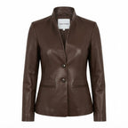 Grace Leather Brown Jacket - Women Leather Jacket Brown - Timber AND Hide