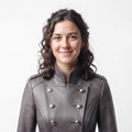 Grey Leather Military Coat, Double Breasted Gothic Victorian Jacket - Timber AND Hide