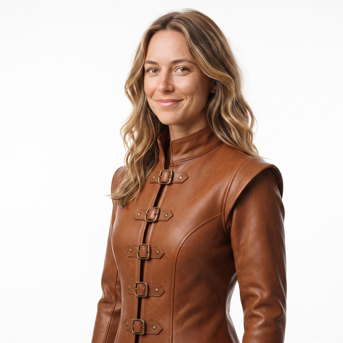 Handmade Cognac Leather Doublet Jacket | Medieval Sword Detail, Renaissance Cosplay - Timber AND Hide