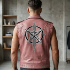 Handmade Cowhide Leather Vest | Classic Biker Vest | Gothic Rocker Sleeveless Jacket - Timber AND Hide