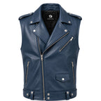 Handmade Cowhide Leather Vest | Classic Biker Vest | Gothic Rocker Sleeveless Jacket - Timber AND Hide