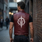 Handmade Cowhide Leather Vest | Classic Biker Vest | Gothic Rocker Sleeveless Jacket - Timber AND Hide