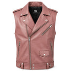 Handmade Cowhide Leather Vest | Classic Biker Vest | Gothic Rocker Sleeveless Jacket - Timber AND Hide