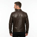 Henry Brown Leather Jacket - Men Leather Jacket Brown - Timber AND Hide