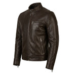 Henry Brown Leather Jacket - Men Leather Jacket Brown - Timber AND Hide