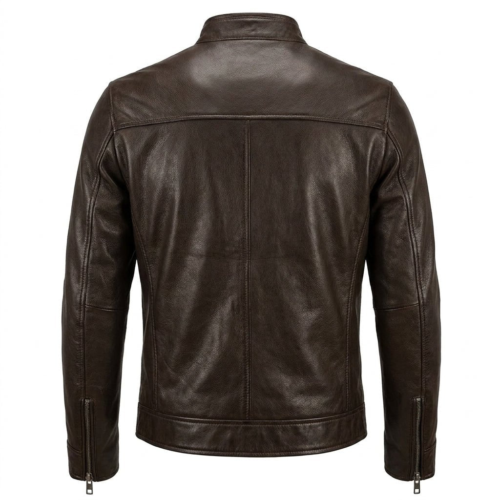 Henry Brown Leather Jacket - Men Leather Jacket Brown - Timber AND Hide