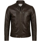 Henry Brown Leather Jacket - Men Leather Jacket Brown - Timber AND Hide